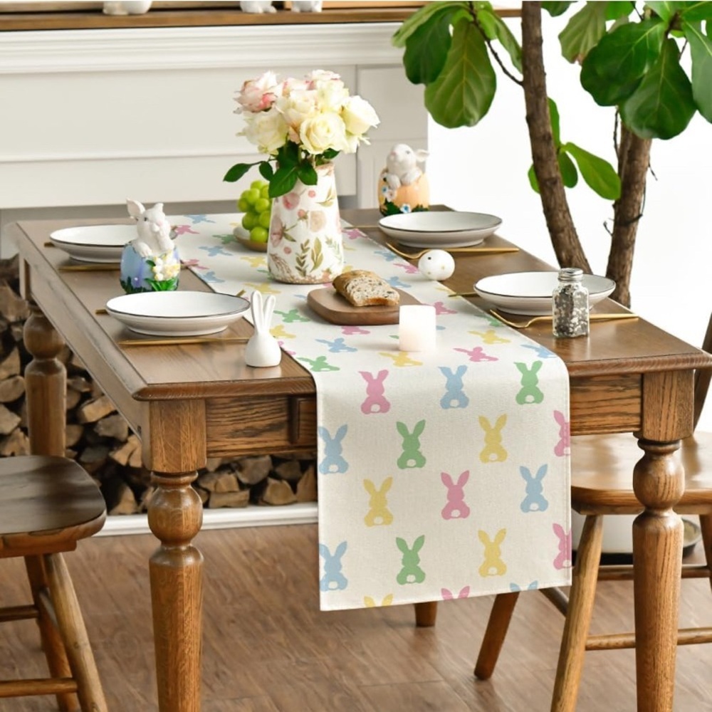 Colorful Bunny Table Runner